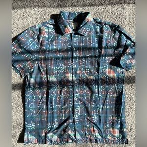 J CREW indian madras button up short sleeve shirt